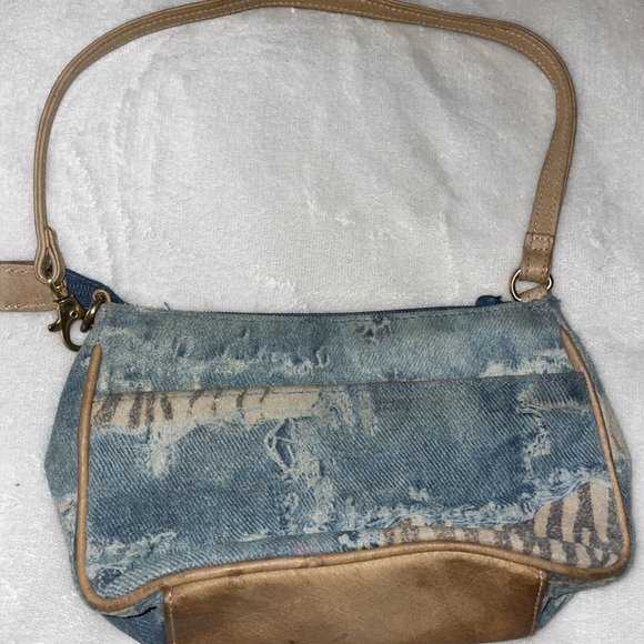GAL Great American Leather Works Denim Tiger Mini Shoulder Bag - Picture 4 of 11